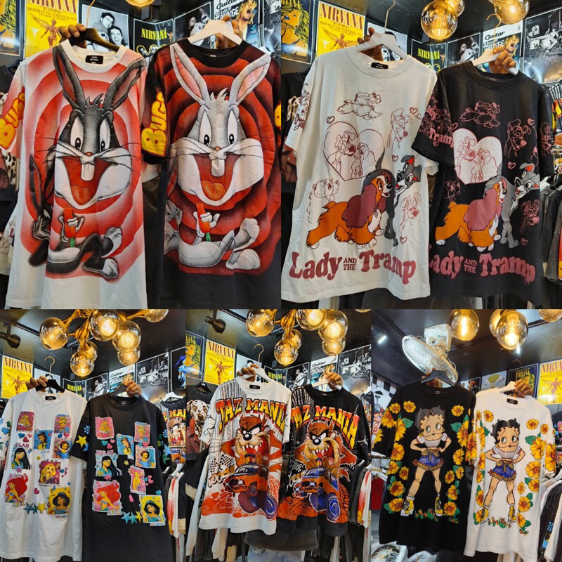 เสื้อยืดแขนสั่นคอตตอลสกรีนเต็ม