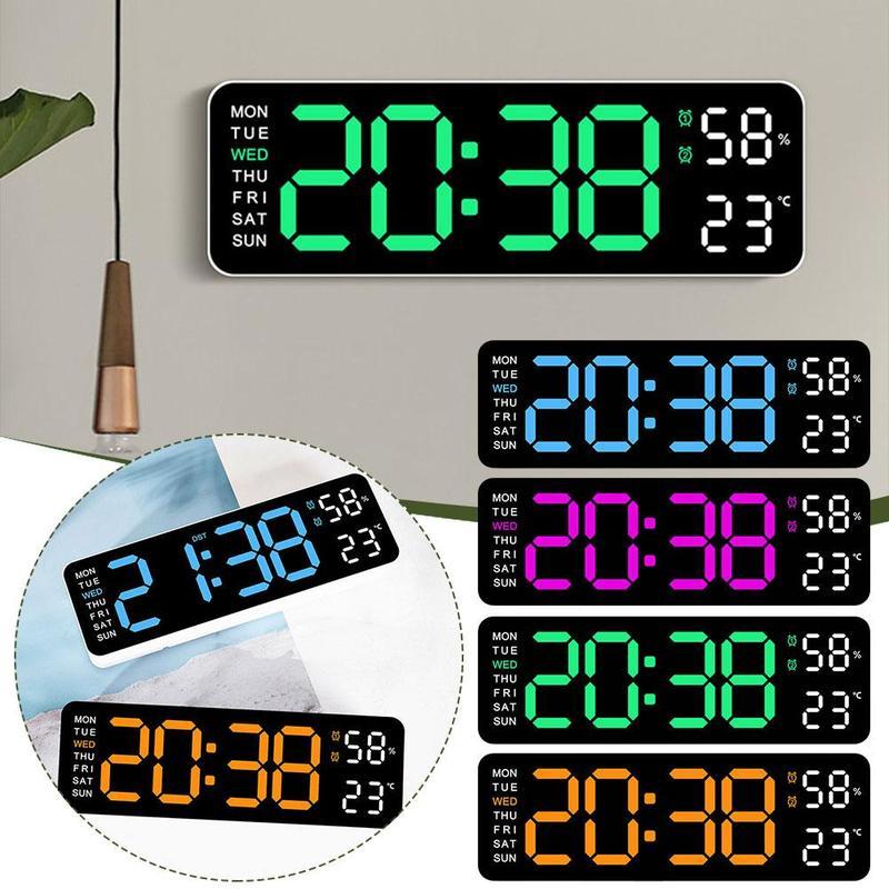 นาฬิกาดิจิตอลติดผนัง นาฬิกาดิจิตอล นาฬิกาแขวนผนัง LED DIGITAL CLOCK แบบติดผนัง มีไฟแบ็คไลท์ Ledแสดงวันที่ อุณหภูมิ5503