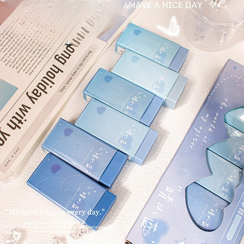 🔥จัดส่งจากกรุงเทพ🔥ยางลบสีไล่ระดับสี ยางลบสีสันสดใส เช็ดทำความสะอาด ขนาดเล็กและพกพาได้ มียางลบหกอันในกล่อง ยางลบน่ารัก - รูปที่ 4