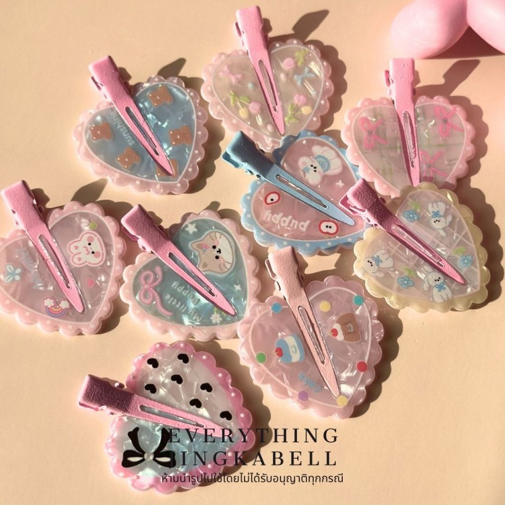 พร้อมส่ง กิ๊บหินอ่อน กิ๊บแต่งหน้า กิ๊บหัวใจ ไม่กินผมไม่ทิ้งรอย