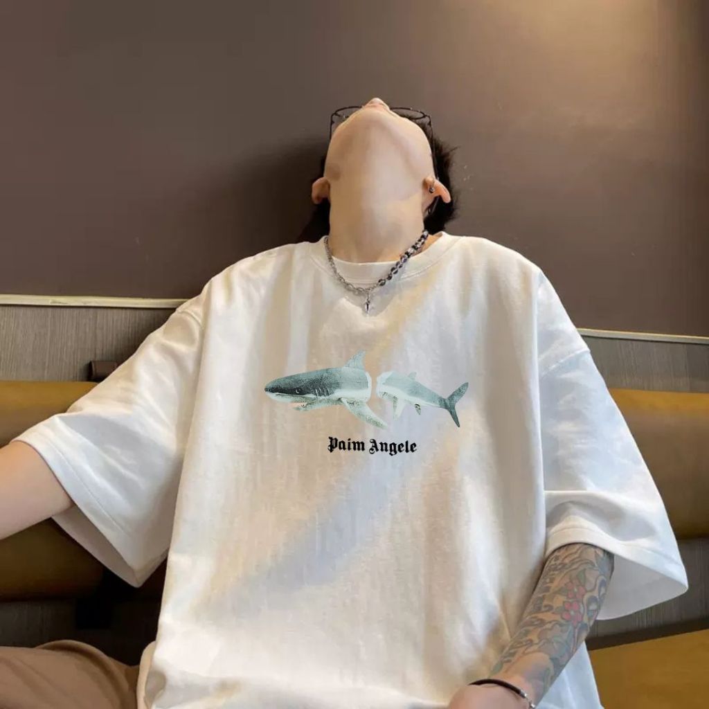 Top.basic🔥สไตล์อเมริกันวินเทจ  เสื้อยืดพิมพ์ลาย“PAIM ANGELE”ผ้าCOTTON เสื้อเท่ๆ ผ้าคุณภาพสูง ไม่ต้องรีด  S-3XL