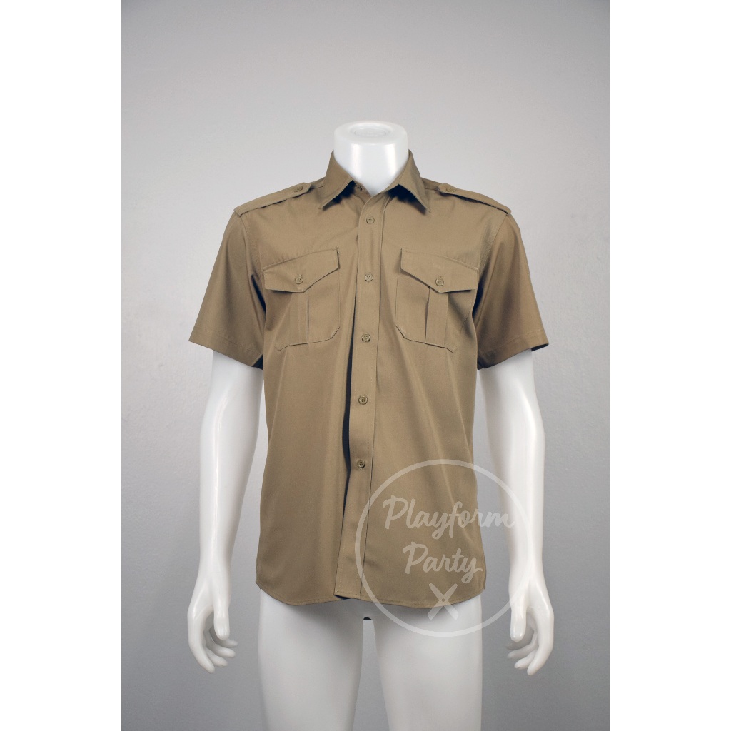 เสื้อลูกเสือ สีกากี อก 34 - 46 นิ้ว มือ 1 ยี่ห้อเหรียญทอง