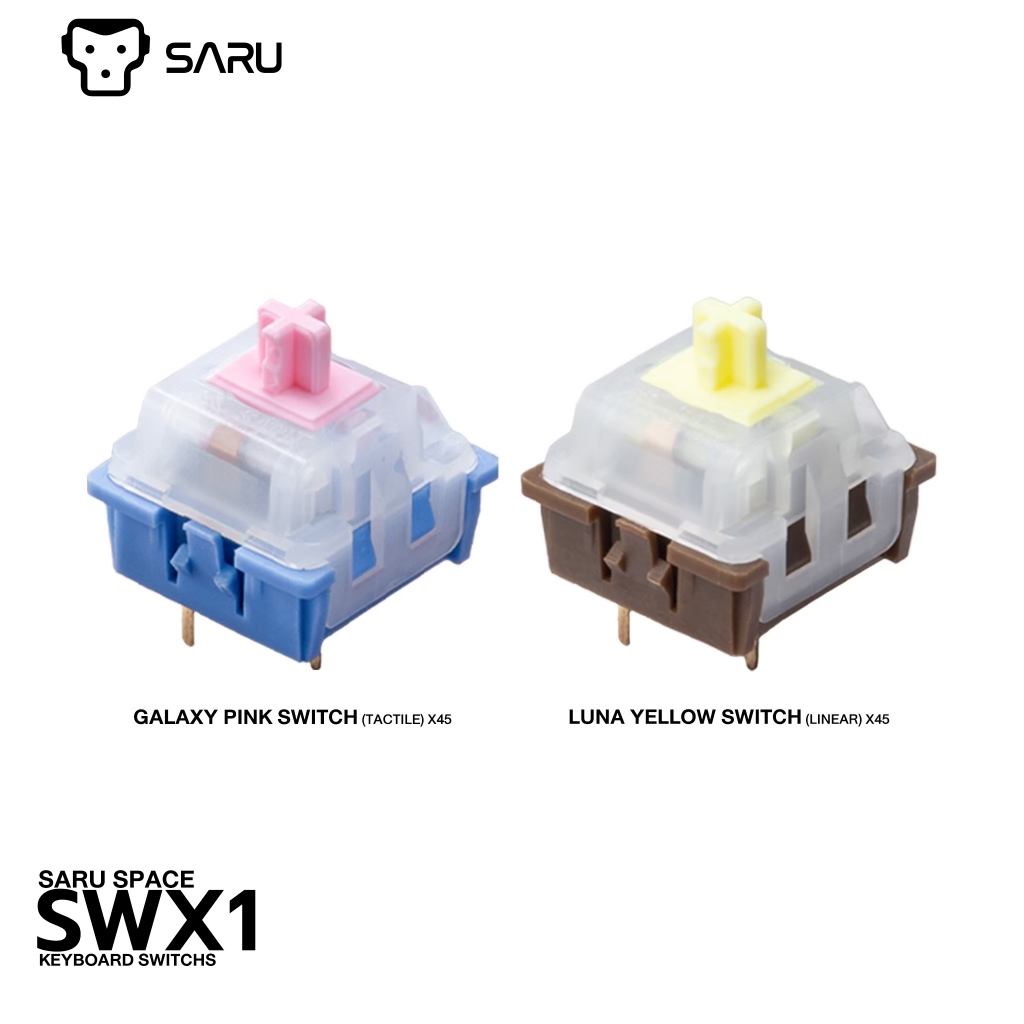 [รับประกัน 15 วัน] SARU Switch Lunar Yellow (Linear ) & Galaxy Pink (Tactile) สวิตช์ 3 pin ใส่กับคีย