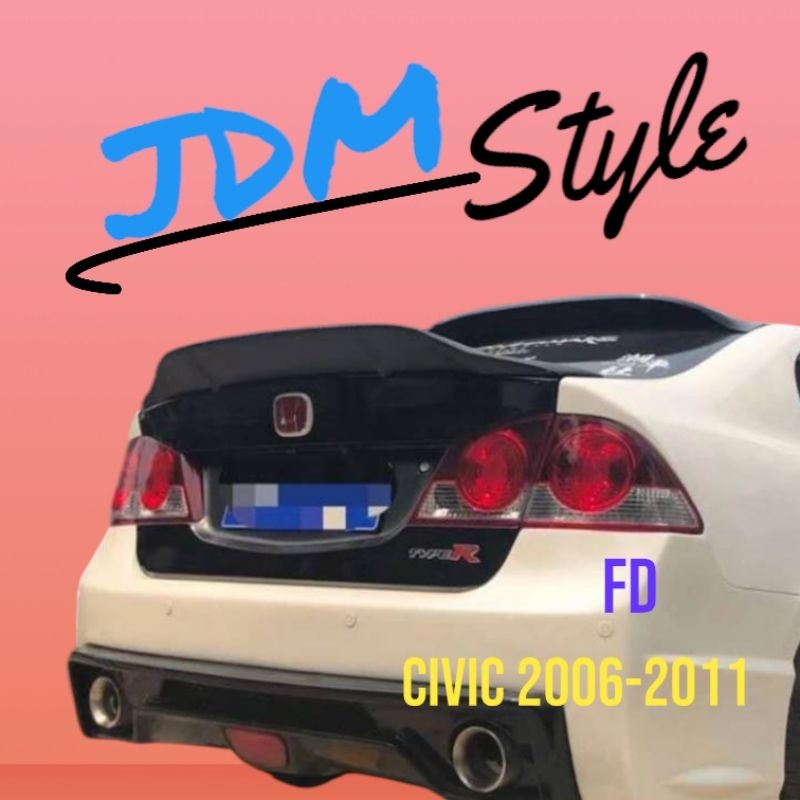 สปอยเลอร์หลัง Civic FD 2006-2011 วิงหลัง JDM งาน ABS ลายคาร์บอนและงานดิบ
