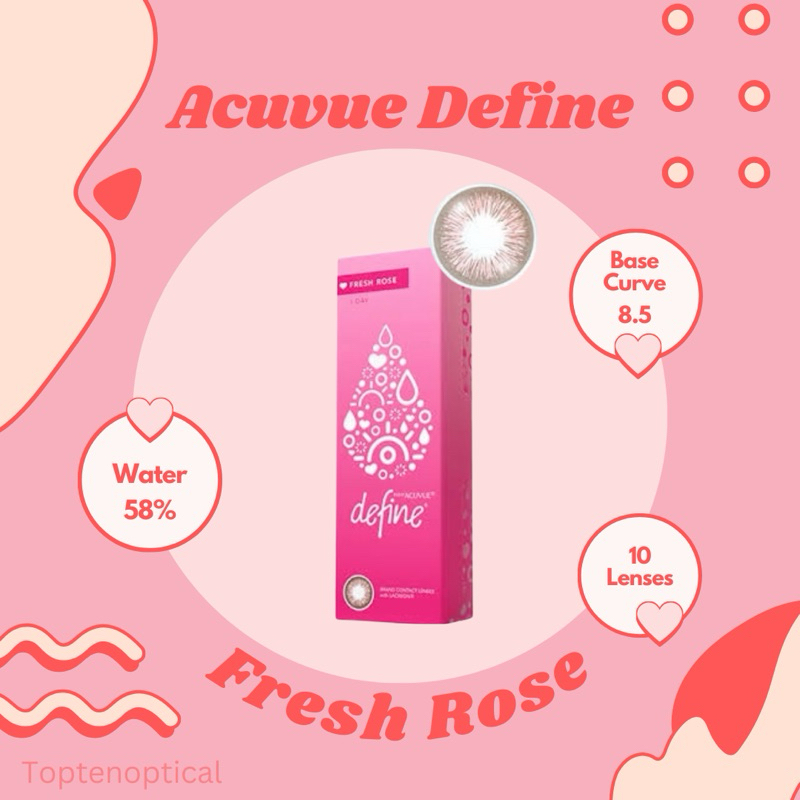 แบ่งขาย Acuvue define Fresh rose 0.00 ถึง -5.25