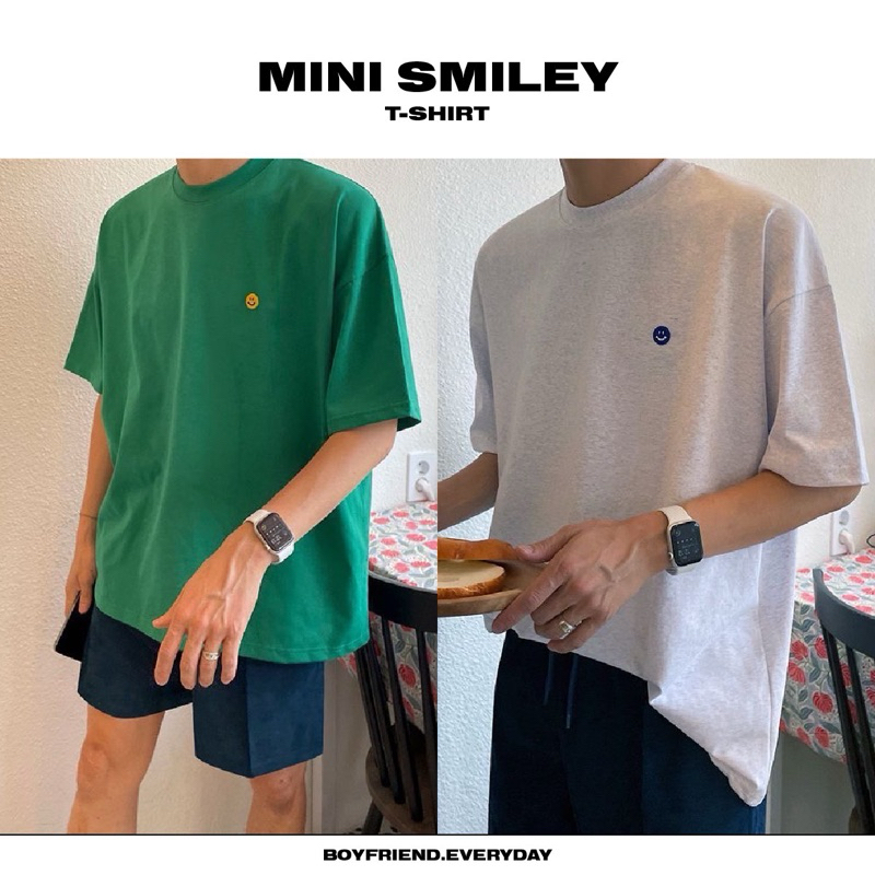 MINI SMILEY T-SHIRT เสื้อยืดทรงโอเวอร์ไซ์ดีเทลงานปัก งานนำเข้า