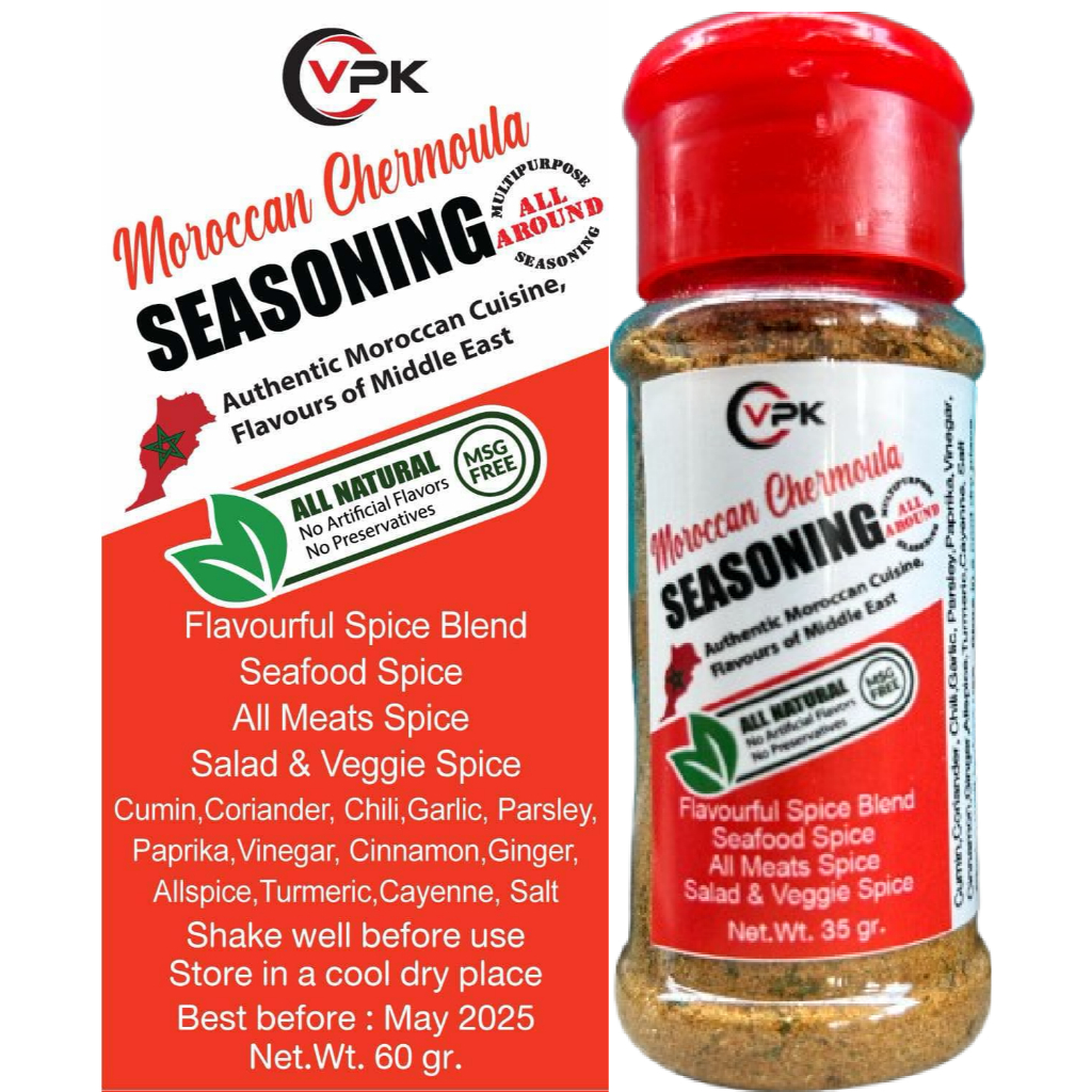 Moroccan Chermoula Seasoning, Authentic Moroccan Blend, Seafood Spice, Meat Spice, Flavorful Spice 35gr-60gr