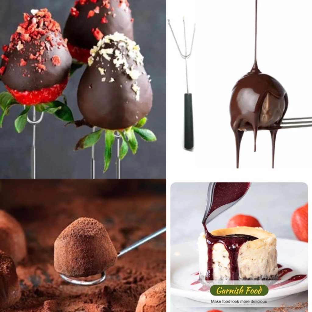 อุปกรณ์ stainless สำหรับตกแต่ง ตัก ช็อคโกแลต Premium Chocolate Candy Sauce Dipping Tool  Fondue Forks DIY Candy Melts