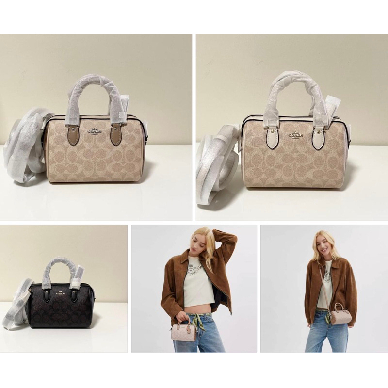 รุ่นใหม่และรุ่นเก่า Coach Mini Rowan Crossbody In Signature Canvas C9947 CH469 C0960