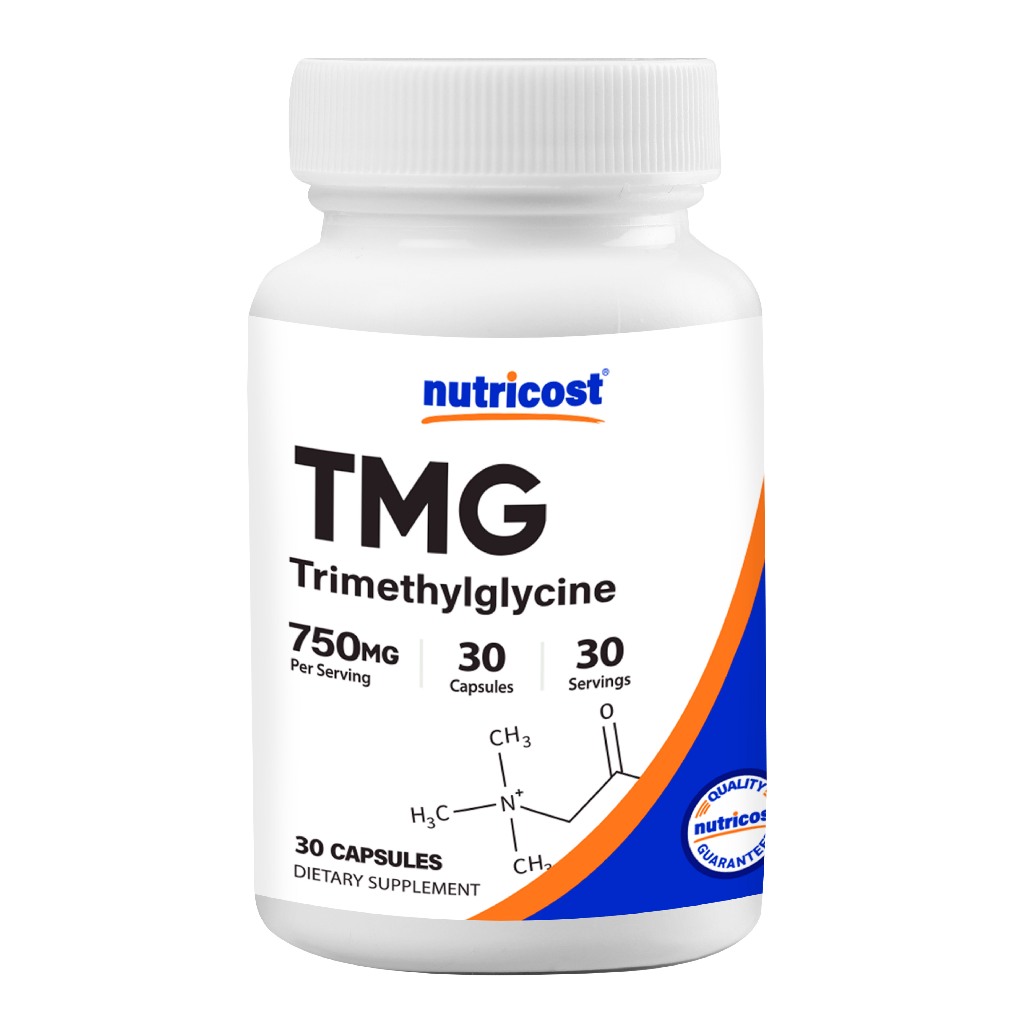 TMG (30 แคปซูล) Nutricost USA 750 mg เสริมสร้างกล้ามเนื้อ ชะลอวัย เพิ่ม NAD+ บำรุงสมอง