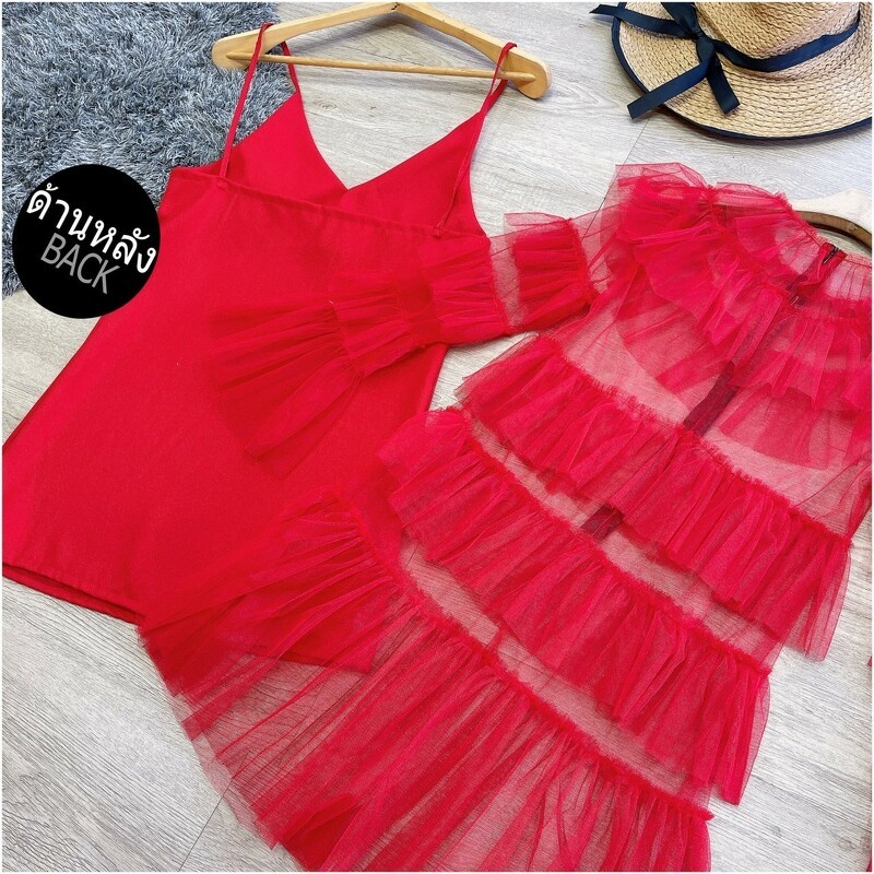 เดรสตาข่ายระบาย + เดรสสายเดี่ยว TT10432 - รูปที่ 7