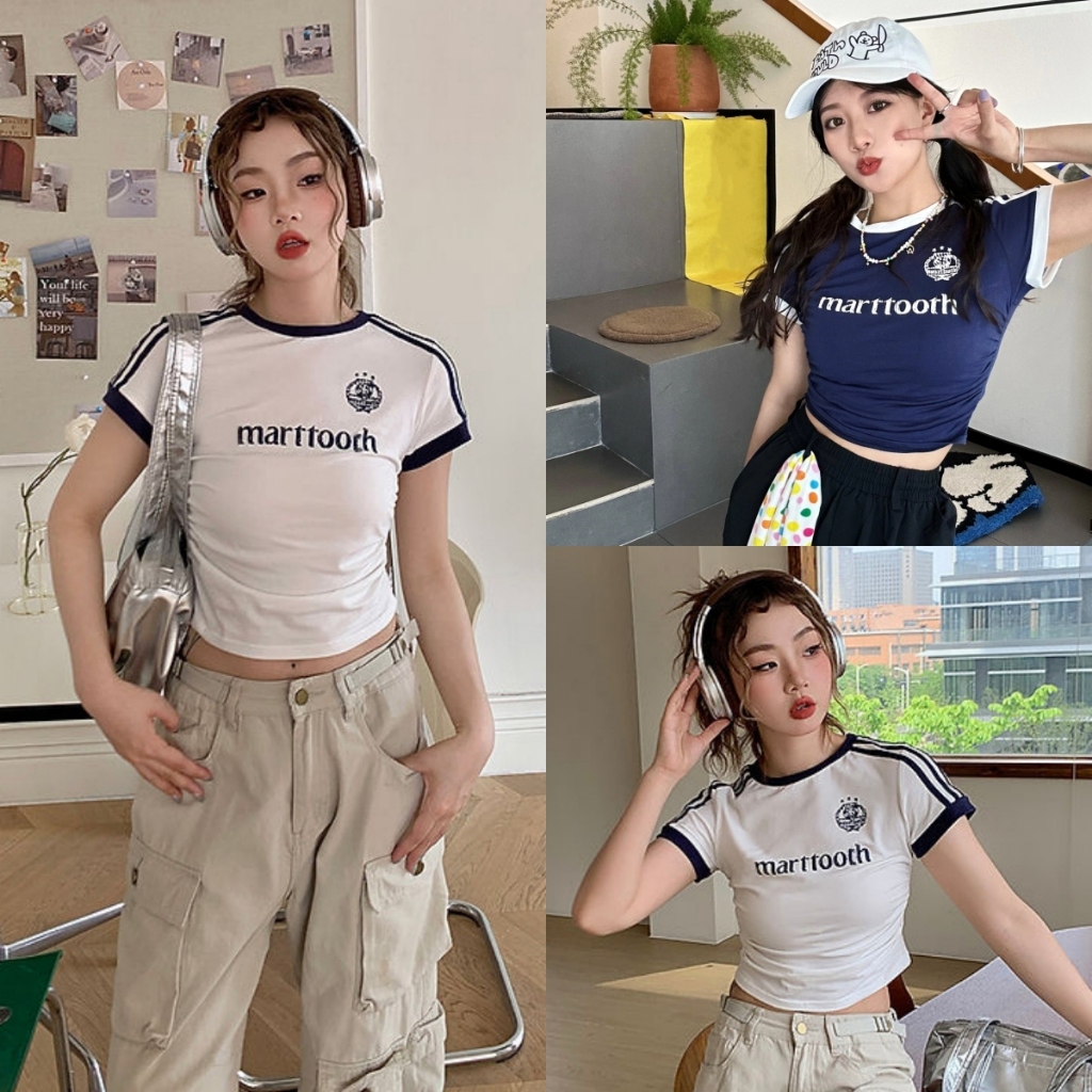 Beryl Y2K เสื้อยืดเปลือยสะดือ เสื้อยืดแฟชั่นเซ็กซี่ – โปรปัง