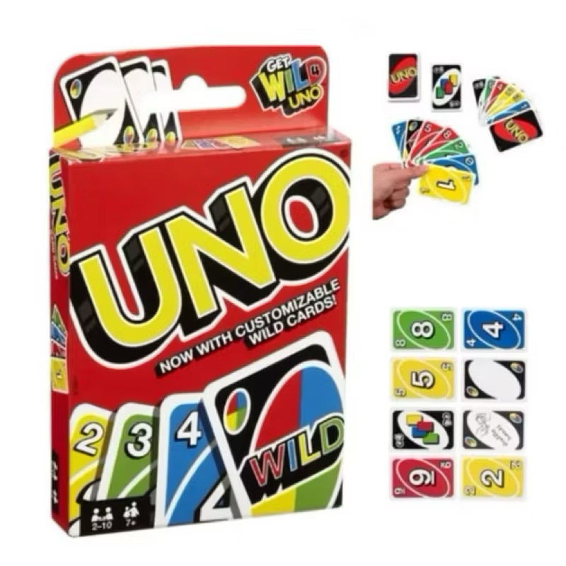 การ์ดเกมส์อูเน่ ( uno ) 1 กล่องมี 108 ใบ 4 สีคมชัด