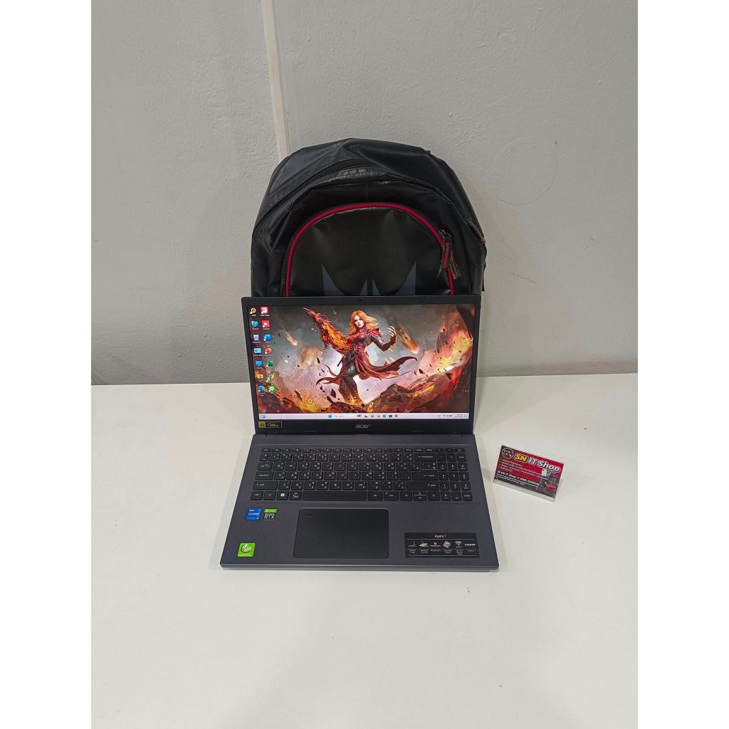 Acer Aspire 7 A715-51G-51HN (มือสอง) ประกันศูนย์ Acer 19/6/2026 ฝาหลังและหน้าจอติดฟิล์มกันรอย