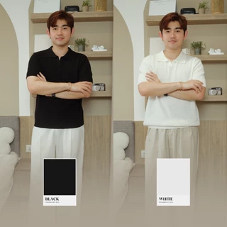 PUNCHING KNIT POLO - เสื้อโปโลผ้าไหมพรมทอลายฉลุ