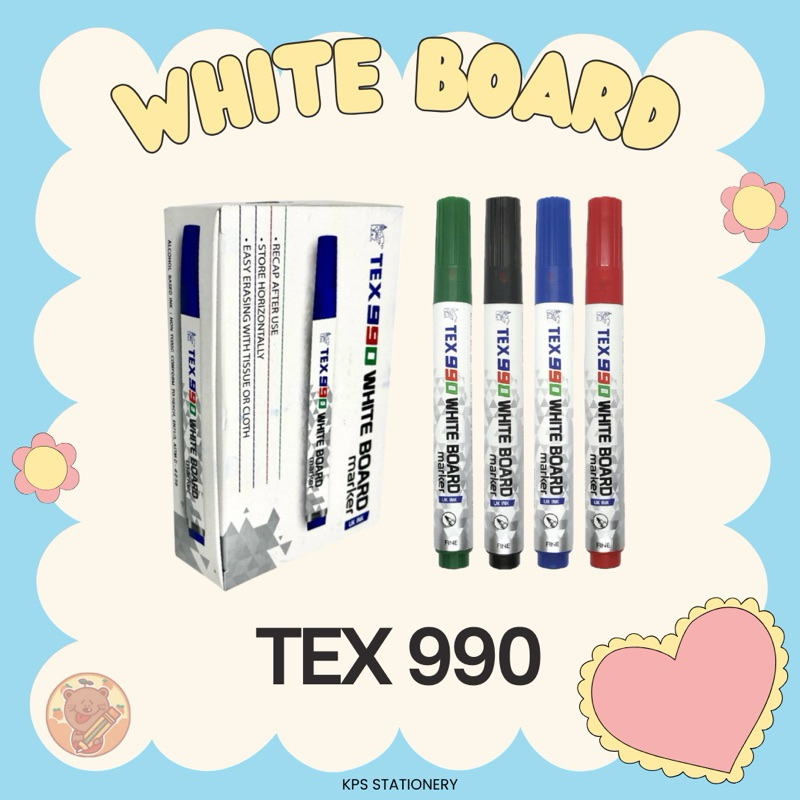 TEX 990 ปากกาไวท์บอร์ดหัวกลม (12 ด้าม)