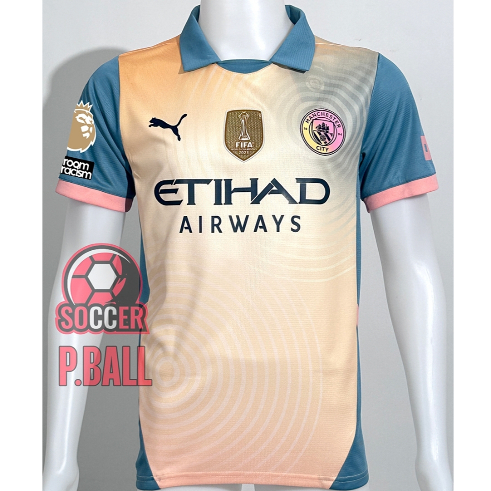 ใหม่ !! เสื้อบอล [3A] แมนซิตี้ Fourth ชุดสี่ 2024/25 เกรดแฟนบอล ฟลูออฟขั่นพร้อมอามและเบอชื่อพรีเมียร์ลีก EPL + NoRoom