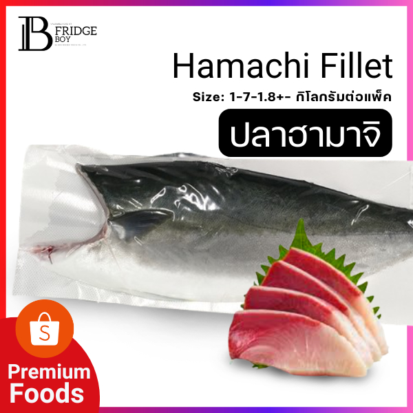 ปลาฮามาจิแล่ (Hamachi) 1 กิโลกรัมต่อแพ็ค ทานแบบซาชิมิอร่อยมากก Big Fridge Boy