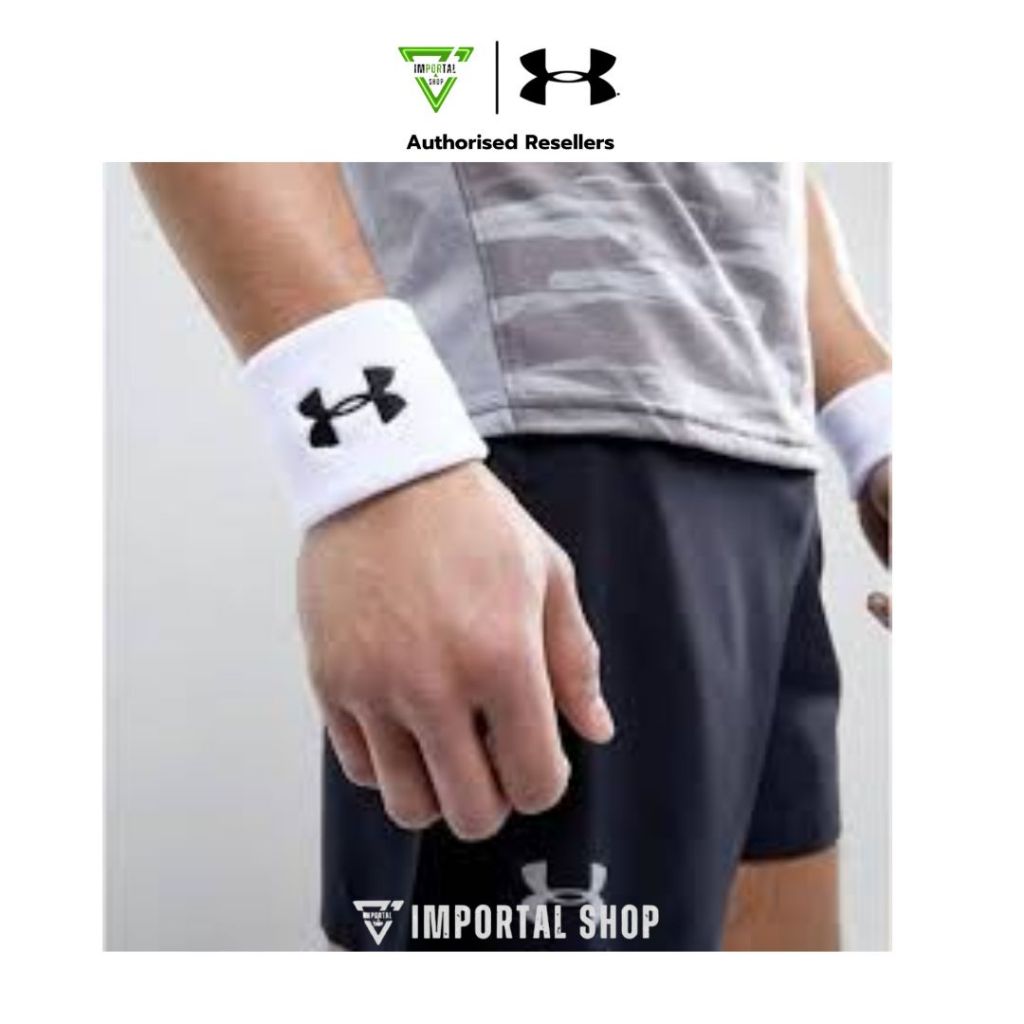 สายรัดข้อมือ UA WRISTBAND ขนาด 3" Performance สำหรับผู้ชาย - แพ็ก 2 ชิ้น  [ของแท้จากshop]