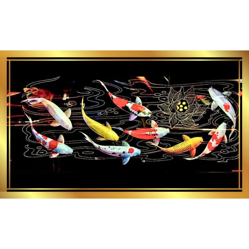 รูปโปสเตอร์ ปลาคราฟ ขนาด 25*42cm ไม่มีกรอบ ติดผนัง ภาพมงคล เสริมฮวงจุ้ย ตกแต่งบ้าน