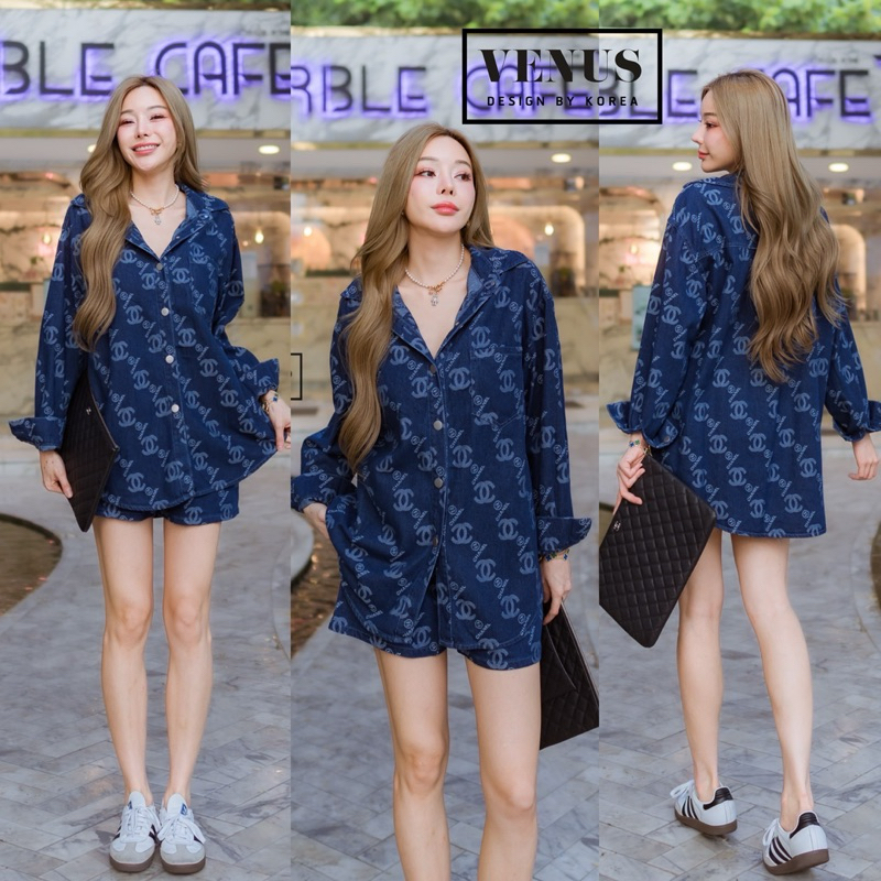 Jeans Screen CNL Long Sleeve Shirt&Short Pant Set