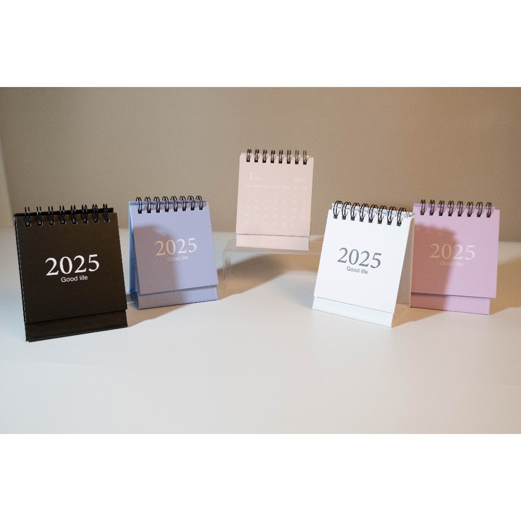 ปฏิทินตั้งโต๊ะ 2025 ขนาดมินิ สีพาสเทล