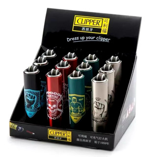 ไฟเปลว CLIPPER (คละลาย 1ชิ้น) แบบเติมแก๊ส  (ขณะส่งไม่มีแก๊ส)