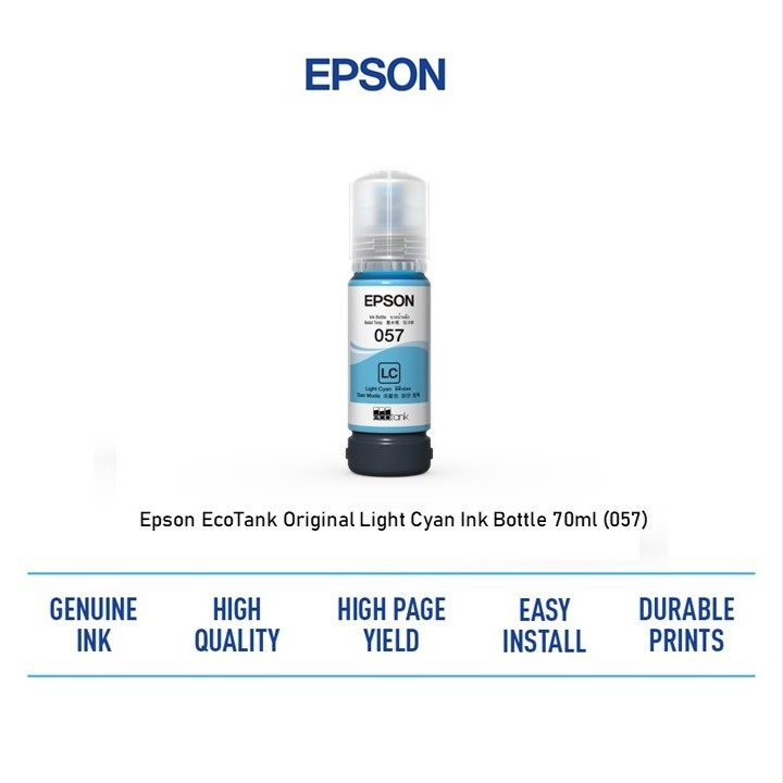 EPSON 057 หมึกเติมแท้เอปสัน 💯% ของแท้ EPSON 057 เหมาะสำหรับใช้ใน T09D100-600 FOR L8050 L18050,สีสดใส ไม่ซีดจางง่าย ราคา