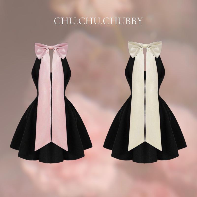Collection โบว์ พรีออเดอร์ ชุดเดรสแต่งโบว์ เดรสโบว์ ไซส์สาวอวบ Collection โบว์ชมพู