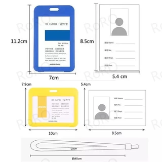 ที่ใส่บัตรทำงาน แนวตั้ง/นอน ที่ใส่บัตร + สายห้อยคอ บัตรนักเรียน กรอบบัตร PP ป้ายชื่อ 10 สี ที่ใส่บัตรพนักงาน กรอบใส่บัตร