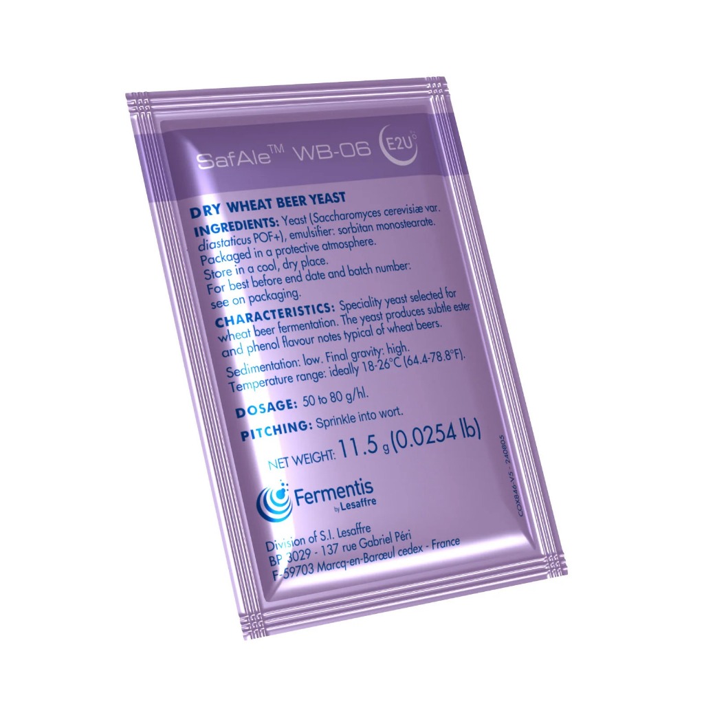 ยีสต์ทำเบียร์ Fermentis SafAle WB-06 (11.5 gr.) BBE 09/25