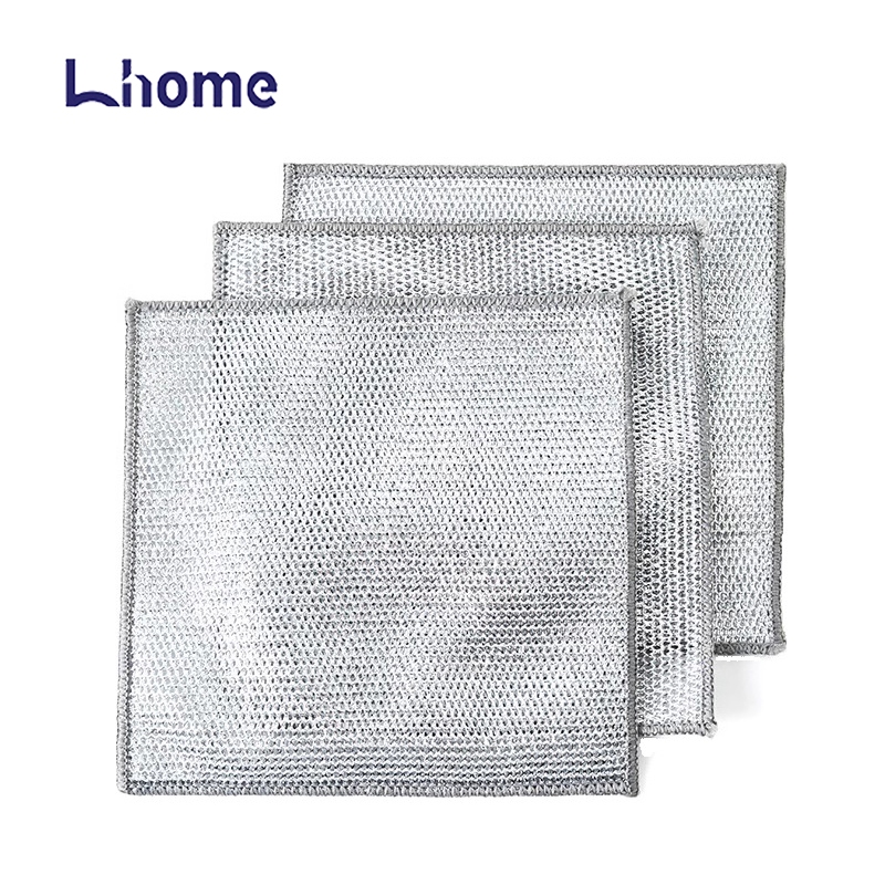 Lhome 10 ชิ้น, ผ้าลวดโลหะ สําหรับเตาครัว ล้างจาน และหม้อ, ตาราง ไม่ใช้น้ํามัน ทําความสะอาดห้องครัว, เตาครัว ช่วงฮูดหม้อ