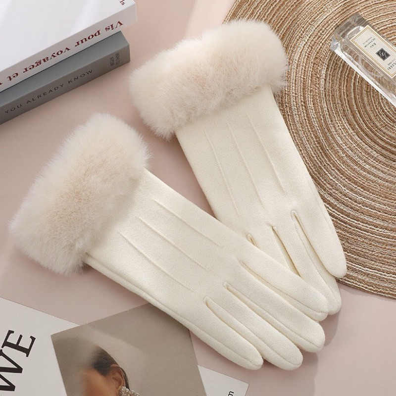 ถุงมือผ้าวูลนุ่ม(ไม่บุขน) แต่ขนเฟอร์2024