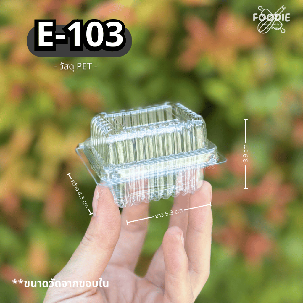 กล่อง พลาสติกใส E-103 กล่องใส่ขนมชิ้นเล็ก (100ชิ้น)