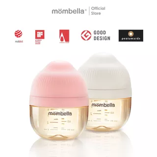 Mombella ขวดนม PPSU รูปทรงเต้านม พร้อมจุกนมลดอาการโคลิคได้รับรางวัลการออกแบบ เหมาะสำหรับทารก 0-3 เดือน ขนาด4ออนซ์120ml