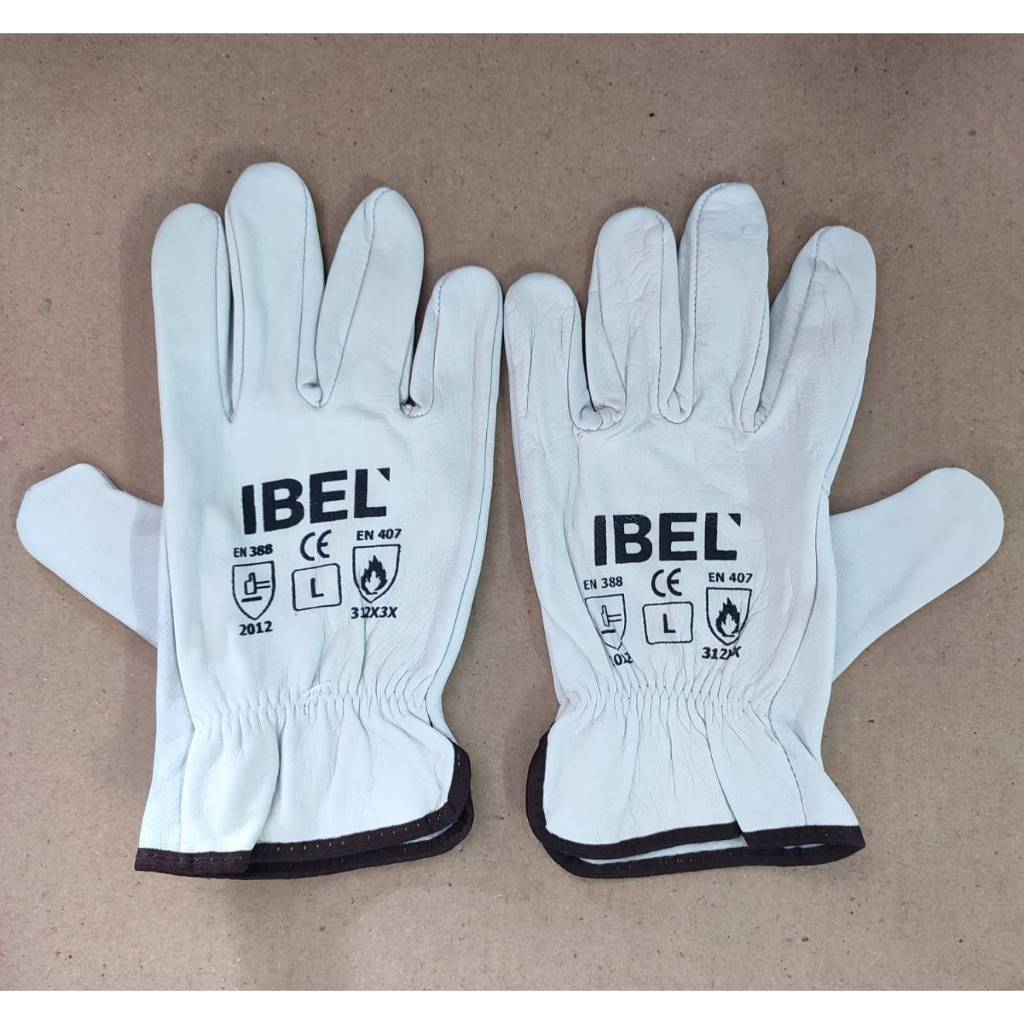 ถุงมืออาร์กอน หนังวัวแท้ ทั้งฝ่ามือและหลังมือ ทนความร้อน กันสะเก็ดไฟ หนังหนานุ่มจับกระชับมือ Size L 