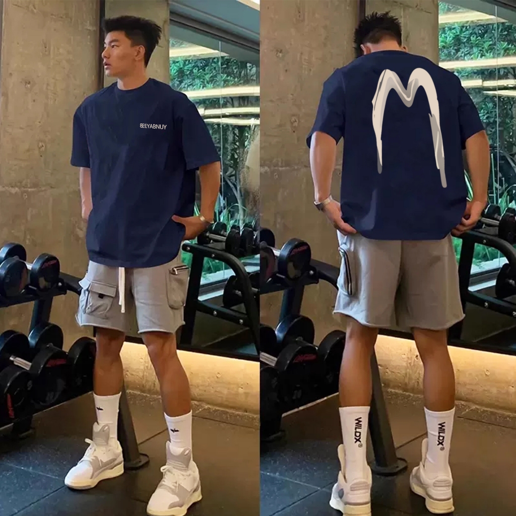 Y-T เสื้อยืดแขนสั้น คุณภาพสูง ไม่จำกัดเพศ เสื้อยืดคอกลม สวมใส่สบาย ผ้าฝ้าย 100% พิมพ์ "เอ็ม"
