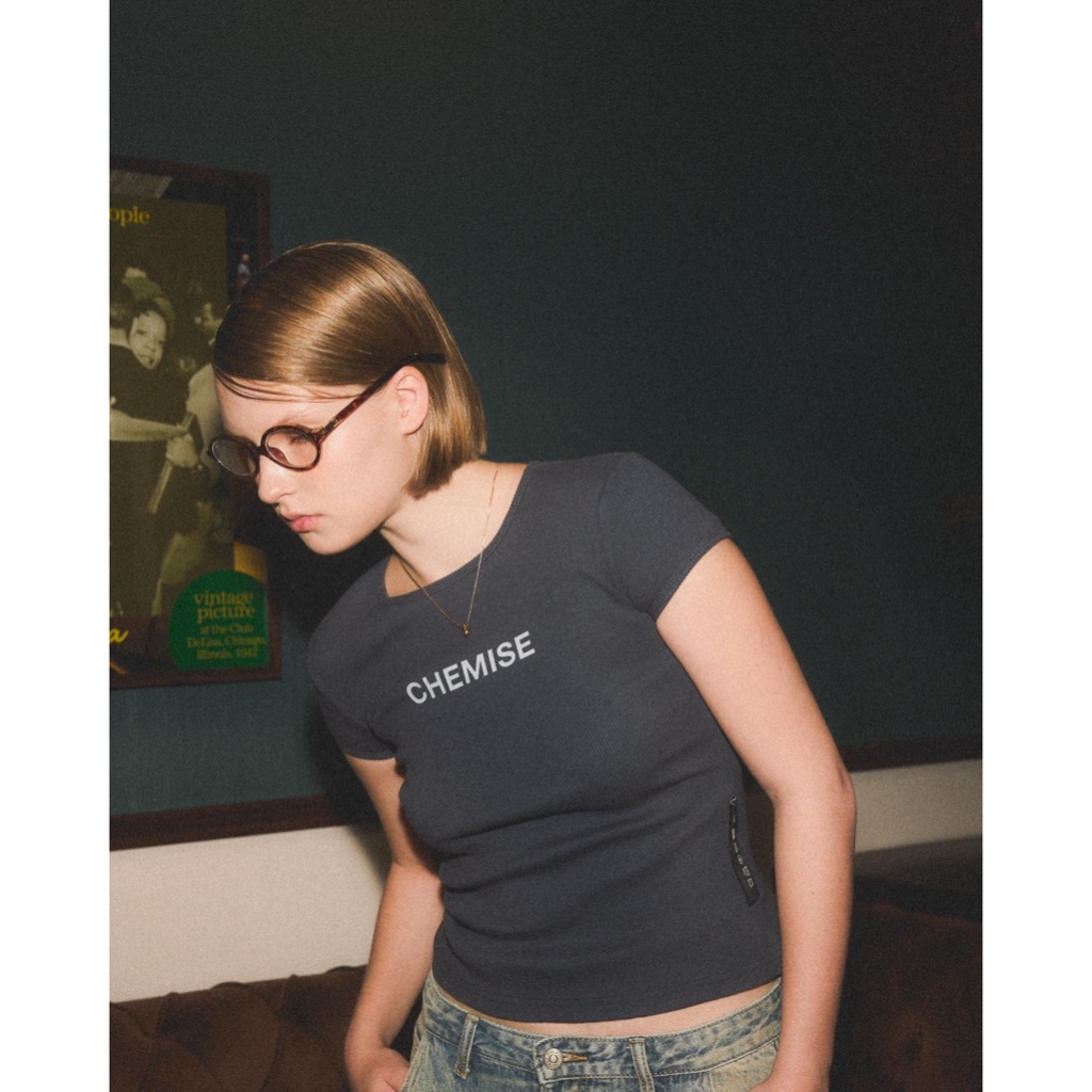 CHEMISE Classic Washed Navy Baby Tee