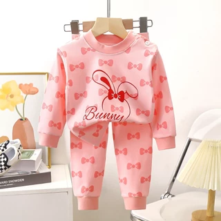ชุดนอนแขนยาว ขายาว เสื้อผ้าเด็ก ชุดนอนกันหนาว ผ้าcotton Size73-110 cm