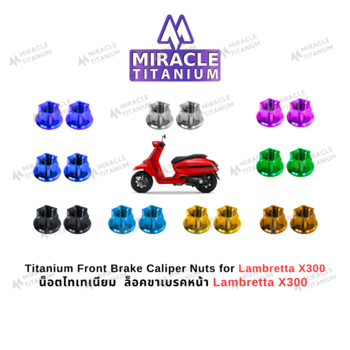 LAMBRETTA X300 Front Brake Caliper Nuts น็อตล็อคขาเบรค ไทเทเนียม