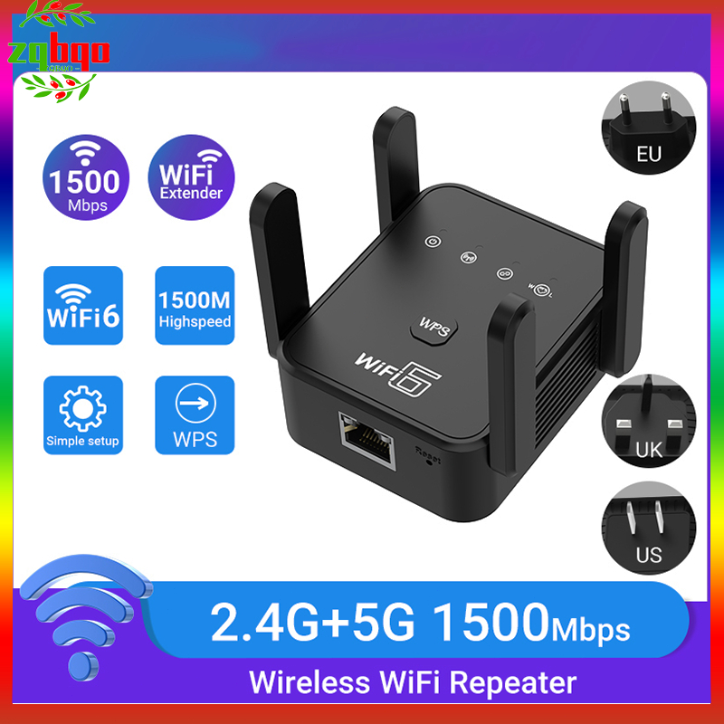ตัวขยายสัญญาณ WiFi6 Dual Band 2.4Ghz / 5GHz 1500Mbps สัญญาณ WiFi เต็มรูปแบบ สัญญาณไม่หลุด WiFi Repeater รองรับ WPA3