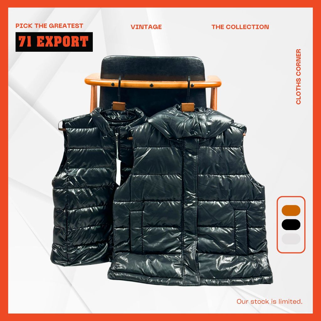 เสื้อกั๊กกันหนาว MNG สำหรับผู้ชาย แฟชั่นสายเที่ยว มีให้เลือก 2 สไตล์ มีฮู้ดและไม่มีฮู้ด unisex