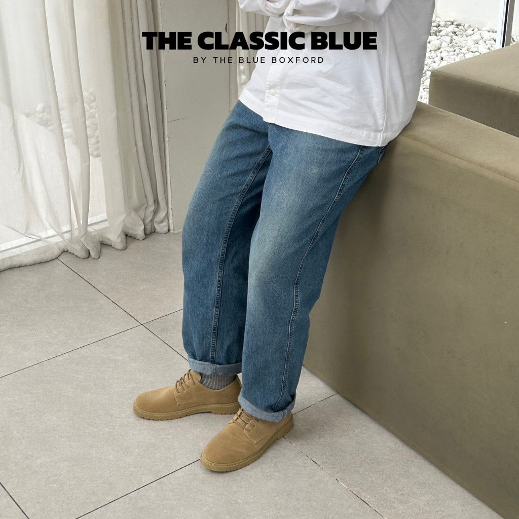 (สั่งผ่าน shopee video ลด30%) Classic blue - Berlin desert shoes รองเท้าหนัง