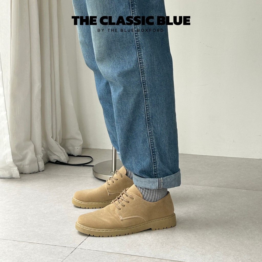 (สั่งผ่าน shopee video ลด30%) Classic blue - Berlin desert shoes รองเท้าหนัง