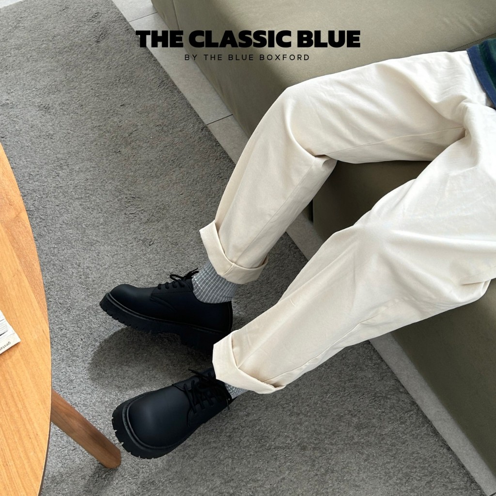 (พร้อมส่ง) The Classic blue - Lisbon Derby shoes รองเท้าหนังเดอร์บี้ - ไซส์ใหญ่สุด 46 ยาว 28.5 ซม.