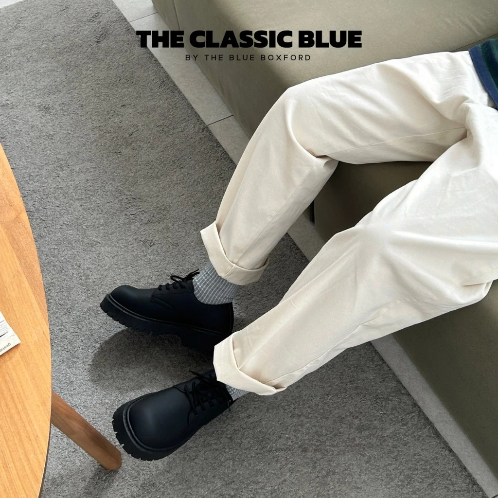 (พร้อมส่ง) The Classic blue - Lisbon Derby shoes รองเท้าหนังเดอร์บี้ - ไซส์ใหญ่สุด 46 ยาว 28.5 ซม.