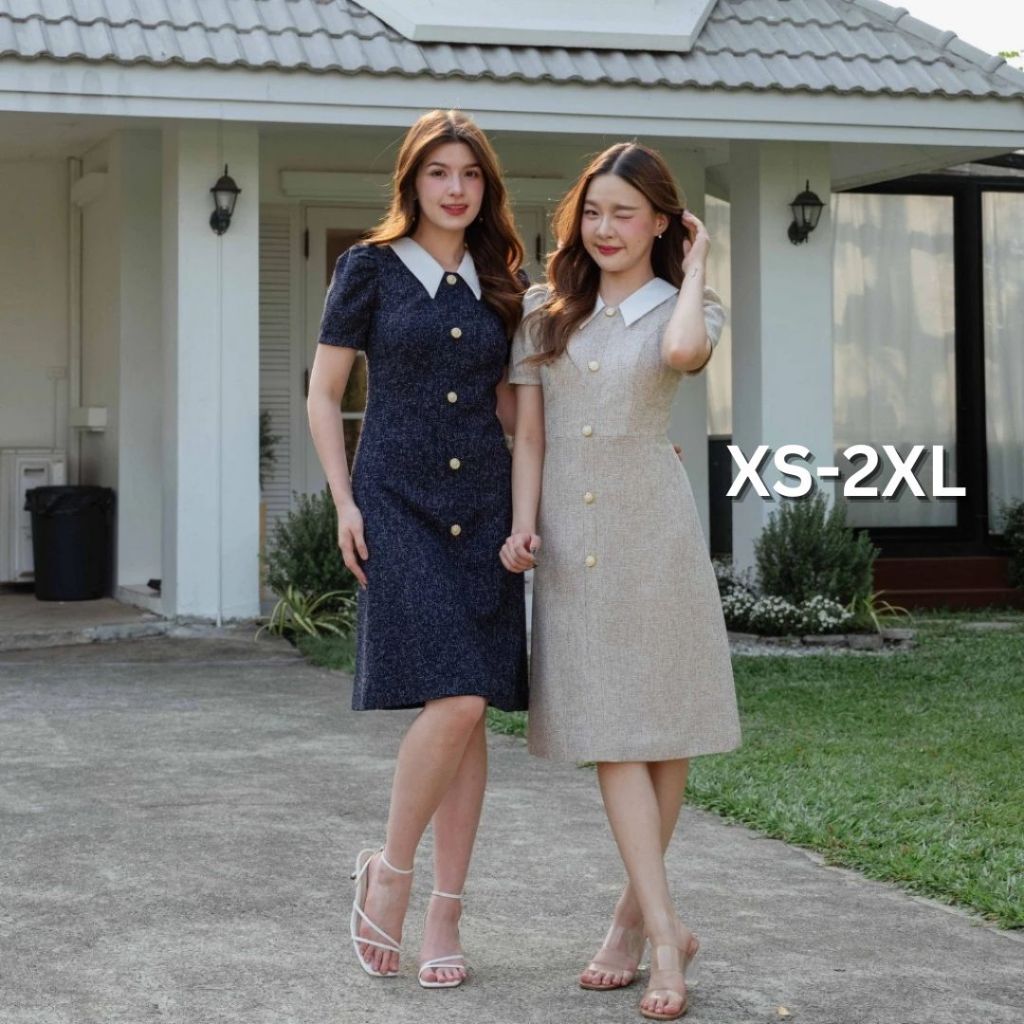 [โค้ด PINK50A ลด 50฿] ชุดเดรส PNK017 Alice Dress สวยละมุน น่ารักทุกสี ใส่ได้ทุกโอกาส ใส่ทำงาน ใส่ไปเที่ยว ใส่ออกงาน