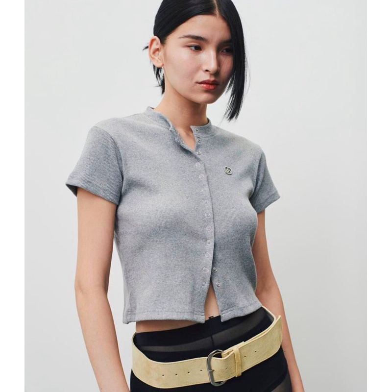 Daily Squad Stons Snap เสื้อกระดุม snap เรียงด้านหน้า ประดับโลโก้ พร้อมส่ง เทานะคะ