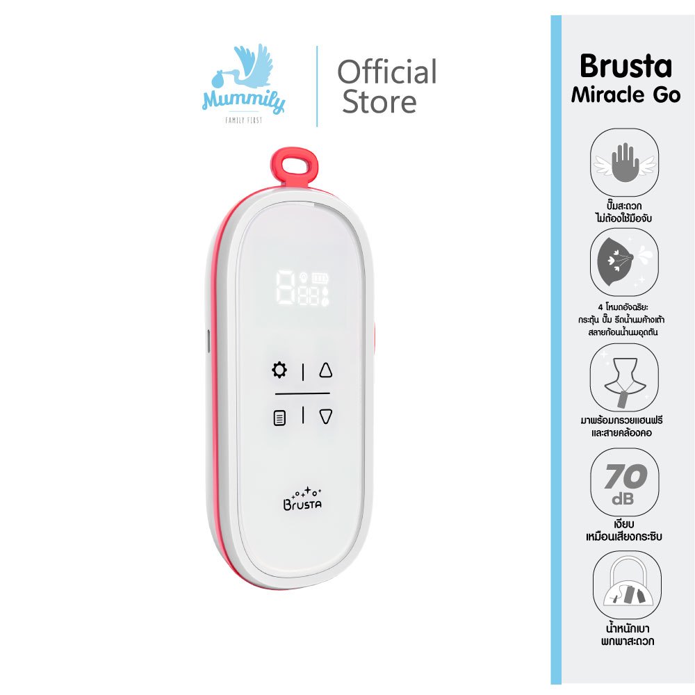 [ข้อต่อถุงนมจัดส่งตามหลัง]Brusta Miracle Go เครื่องปั๊มนมรุ่นพกพา สะดวก ปั๊มได้ทุกที่ทุกเวลา