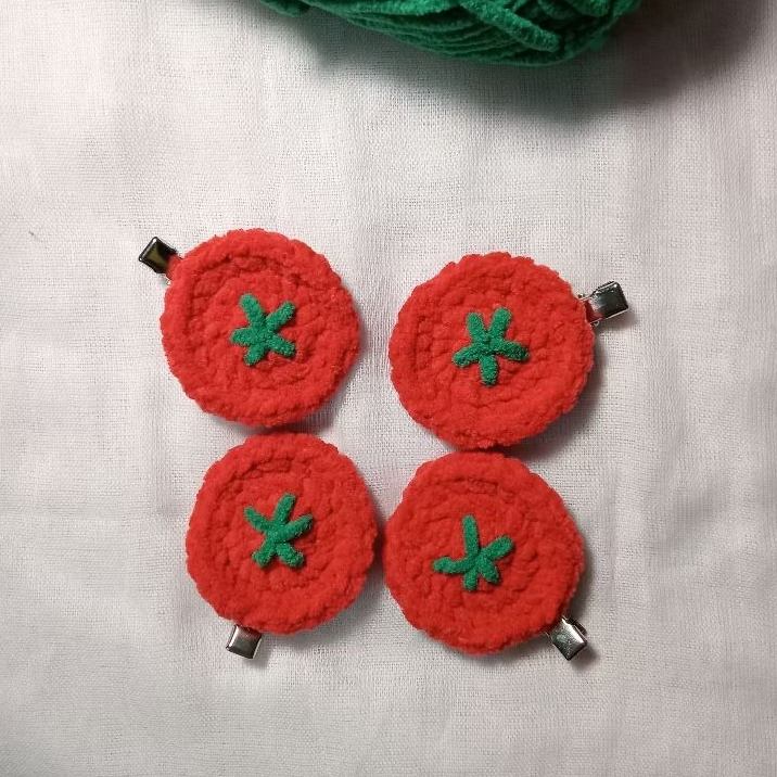 Tomato hair clip | กิ๊บติดผมมะเขือเทศ กิ๊บติดผม กิ๊บติดผมแฮนด์เมด(ราคาต่อ1ชิ้น)